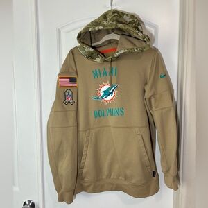 Miami Dolphins NFL Nike  Salute To Service Men  Sweater Large Tan Camo Hoodie